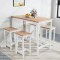 Set da bar di 5 pezzi in rovere bianco per 4 persone, stile moderno
