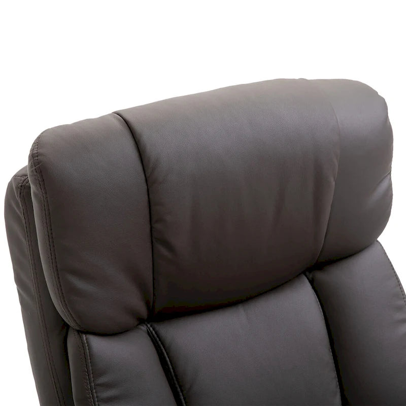 Poltrona reclinabile da massaggio in pelle PU con pouf, poltrona singola
