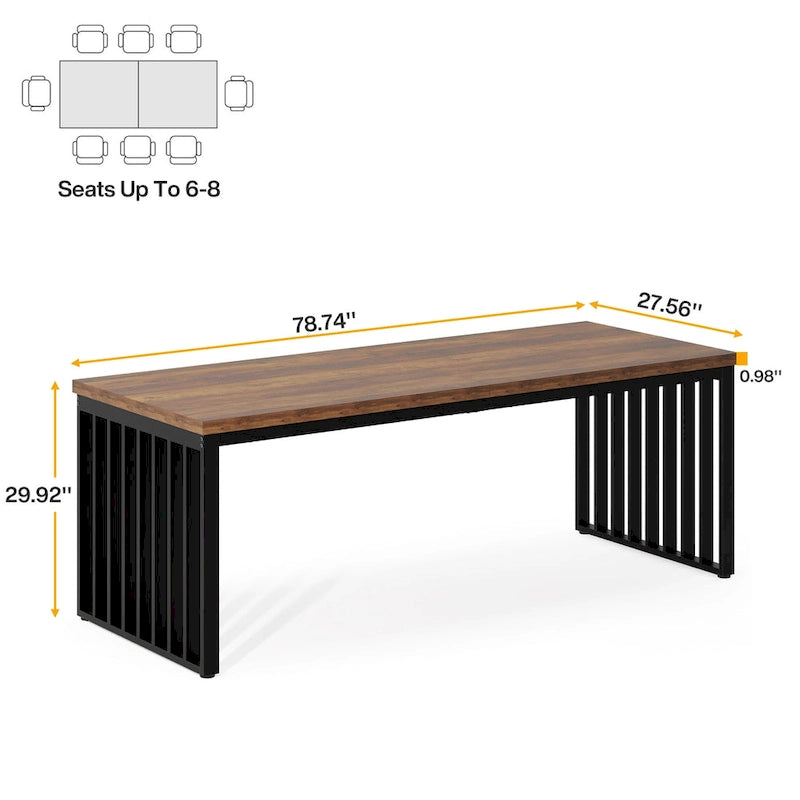 Rovere e Nero / Scrivania / Scrivania a due posti, 199,9 cm