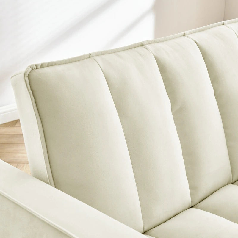 Poltrona estraibile in velluto blu/beige – Convertibile 3 in 1, Singola