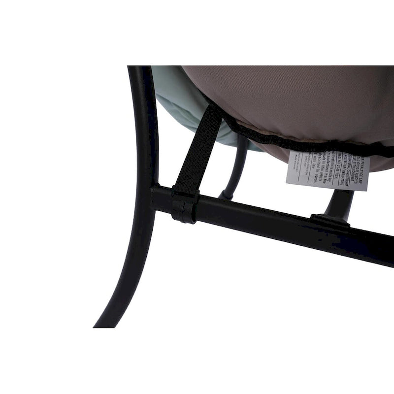 Poltrona con Pouf e Poggiapiedi, con Struttura in Acciaio, Posto Singolo, Verde/Blu/Grigio