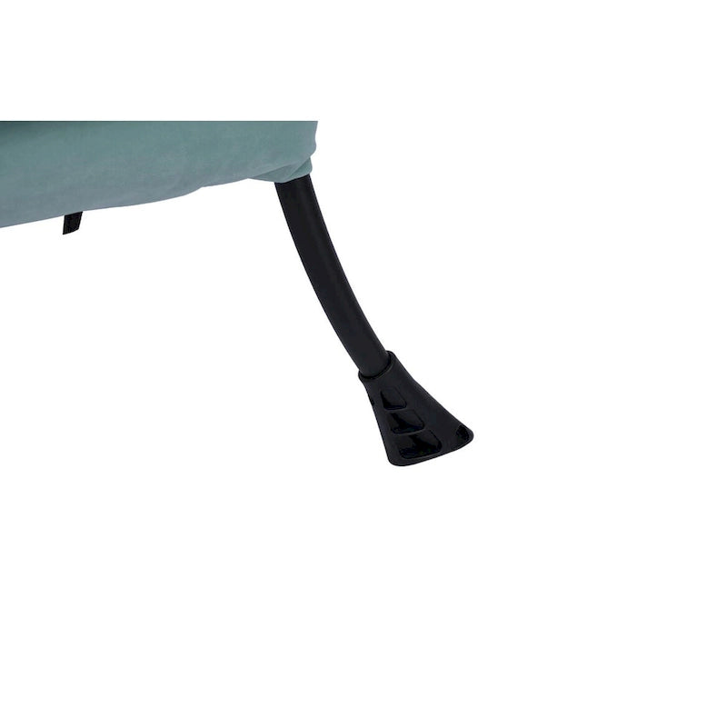 Poltrona con Pouf e Poggiapiedi, con Struttura in Acciaio, Posto Singolo, Verde/Blu/Grigio