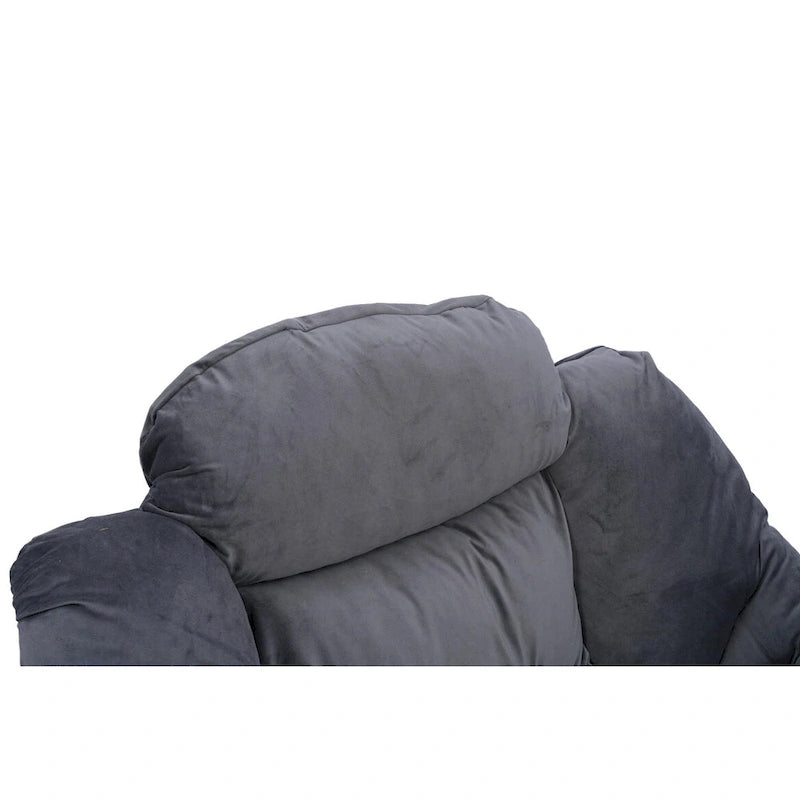 Poltrona con Pouf e Poggiapiedi, con Struttura in Acciaio, Posto Singolo, Verde/Blu/Grigio