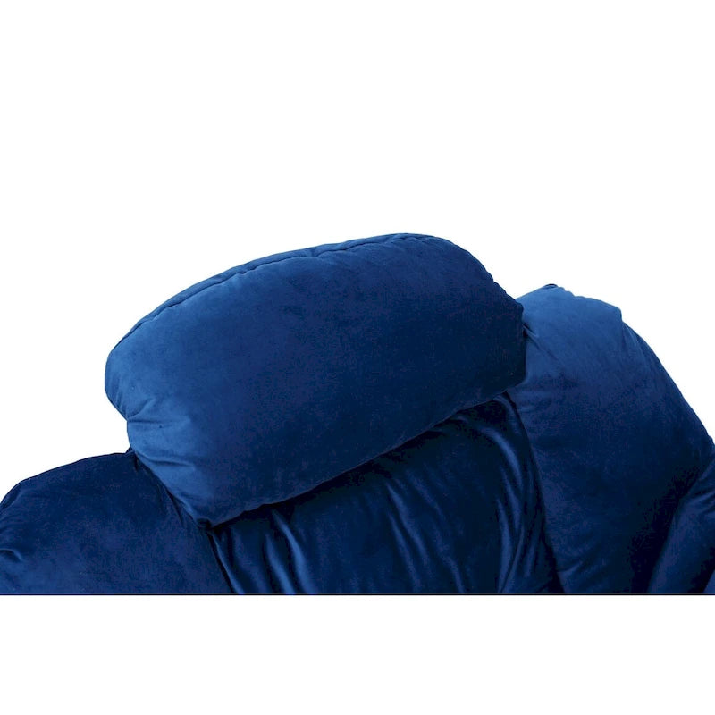 Poltrona con Pouf e Poggiapiedi, con Struttura in Acciaio, Posto Singolo, Verde/Blu/Grigio